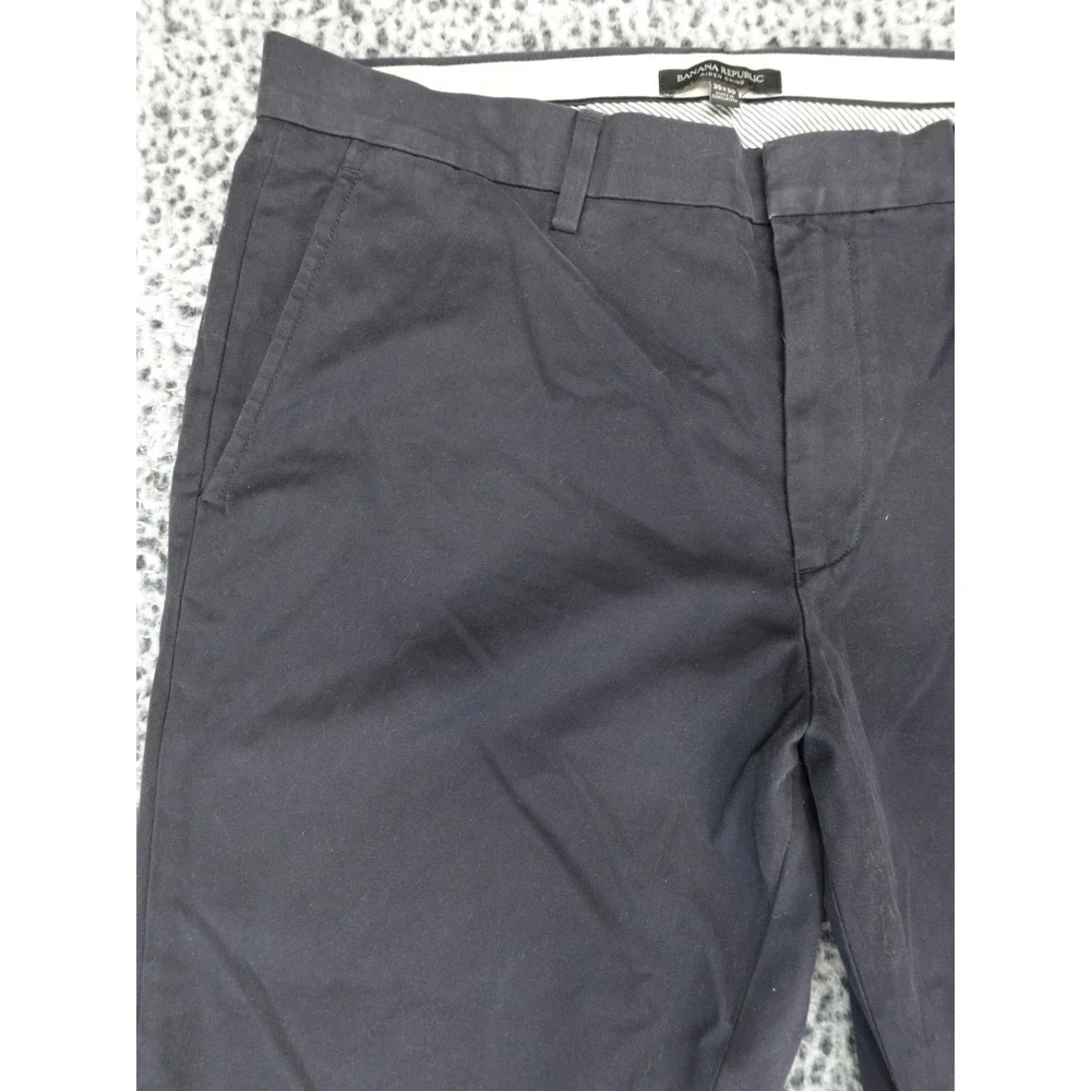 Banana Republic Mens Aiden Chino Pants 35x30‎ Navy Blue Slim Fit 100% Cotton